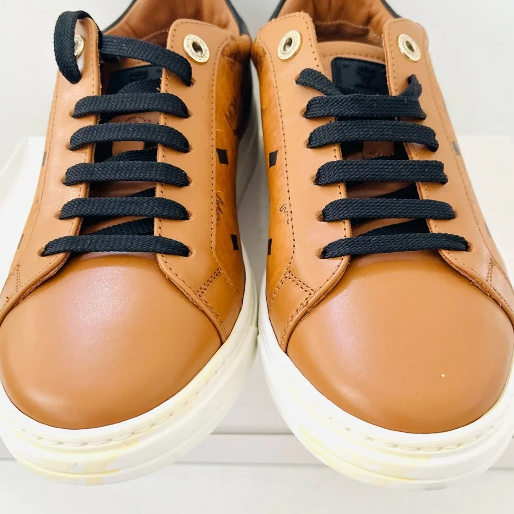 NWOB MCM women's sneakers in luggage tan 38